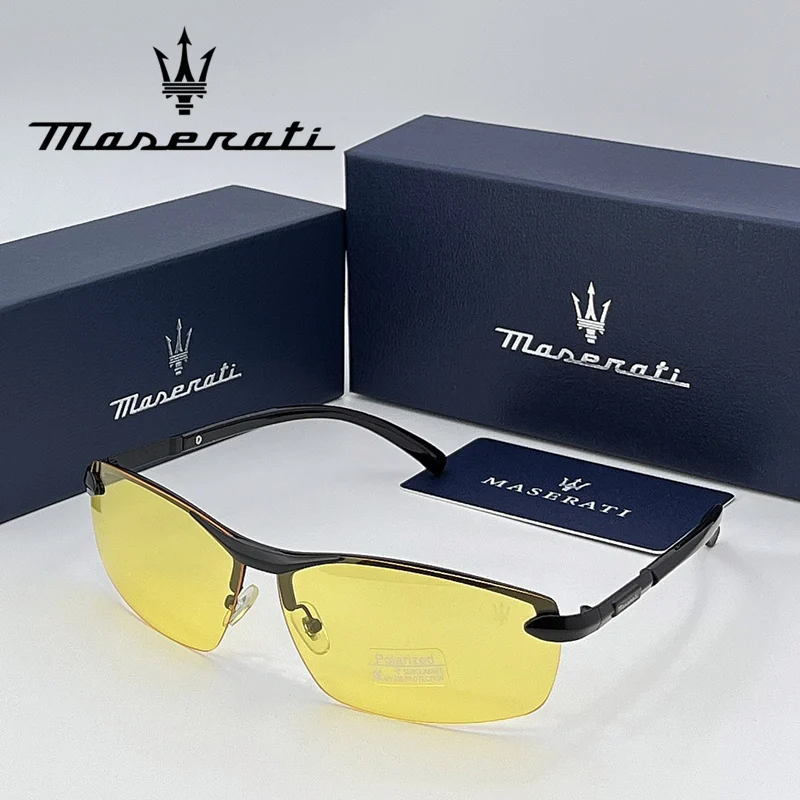 MASERATI Luxury Sunglasses Trendy Design Nylon Sunglasses UV400 Sunglasses for Driving Cycling Beach Outdoor for Men Women 20493