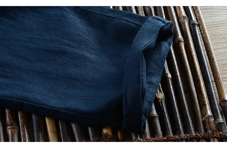 New Men's Linen Trousers Straight Tube Rope Solid Color Casual Linen Trousers Men Breathable