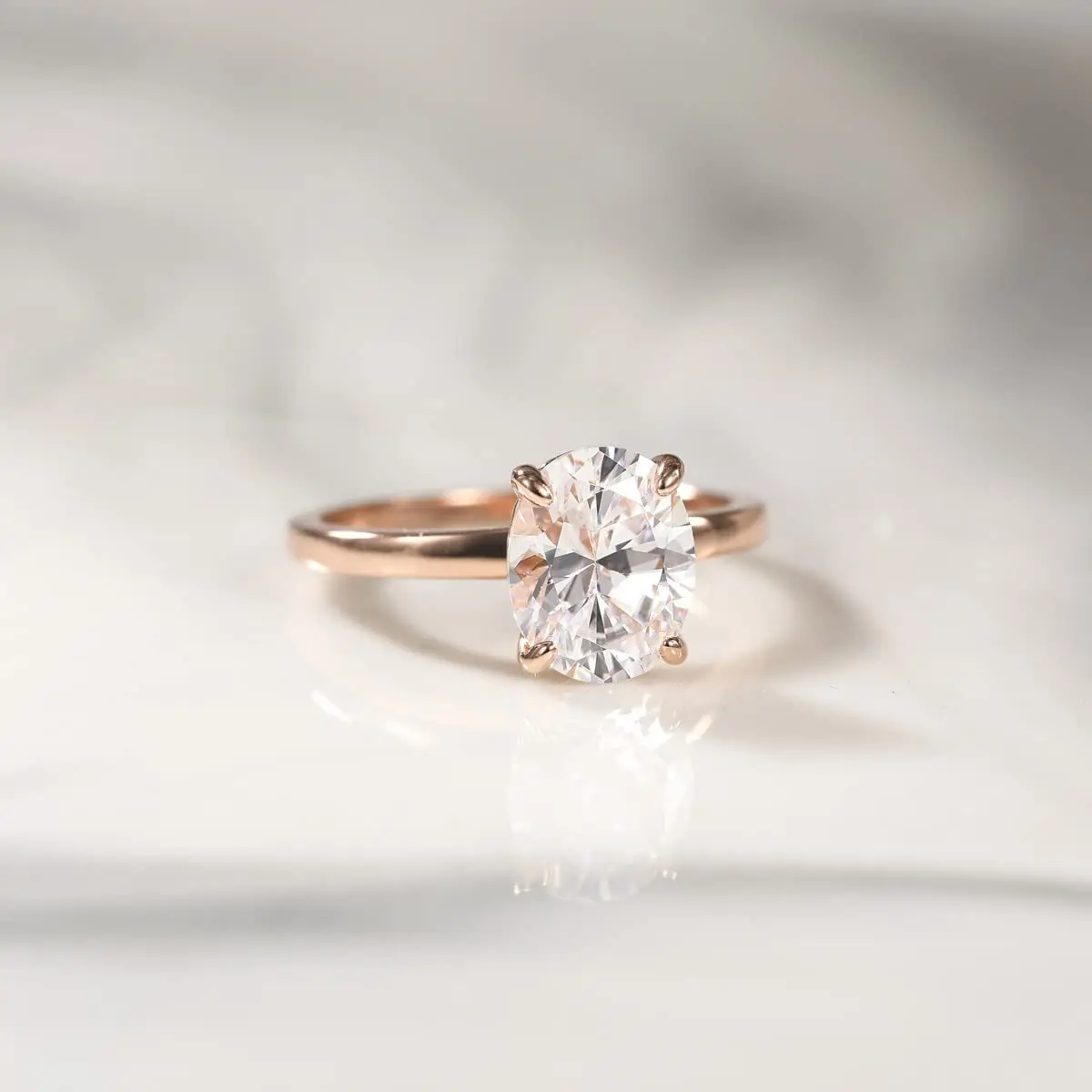 Trumium 3CT 925 Sterling Silver Engagement Rings Oval Cut Solitaire Cubic Zirconia Wedding Promise Rings for Women Fine Jewelry