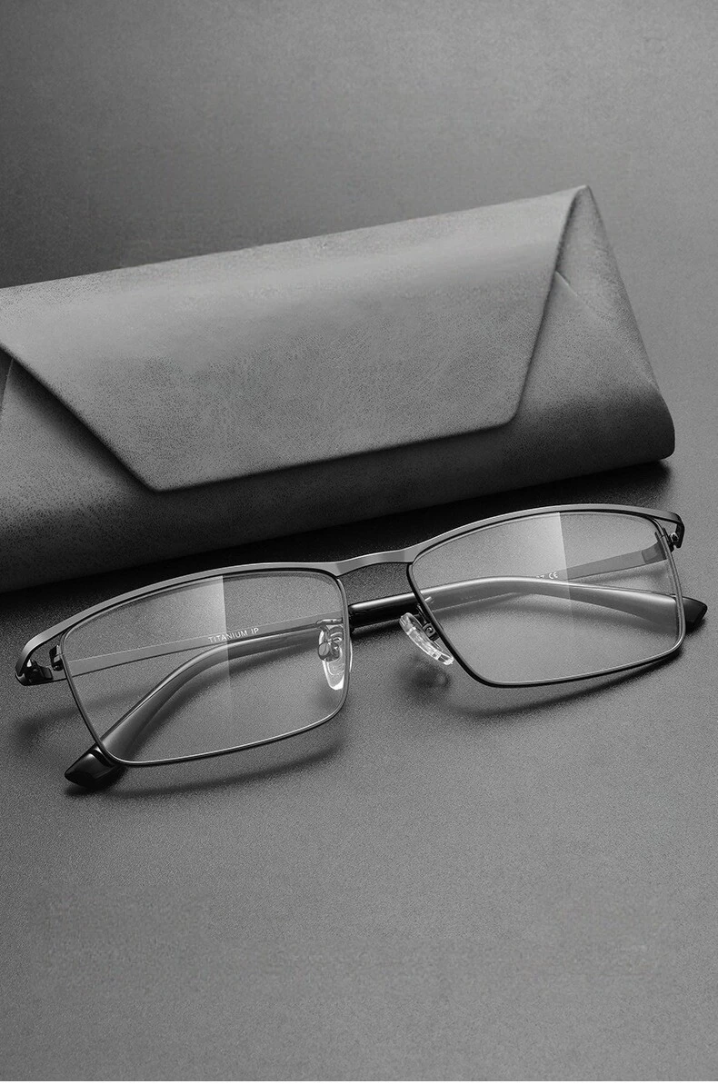 Business Ultralight Titanium Alloy IP Electroplated Full Rim Men's Optical Glasses Frame For Myopia Reading Prescription Eyewear