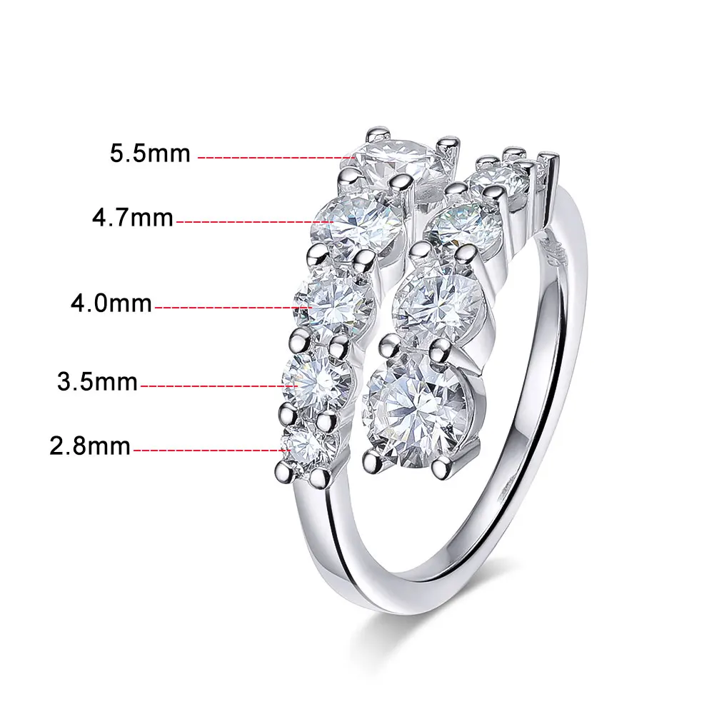 KNOBSPIN D VVS Moissanite Rings for Women Sparkling Diamond Engagement Wedding Band with GRA 925 Sterling Sliver Plated 18k Ring