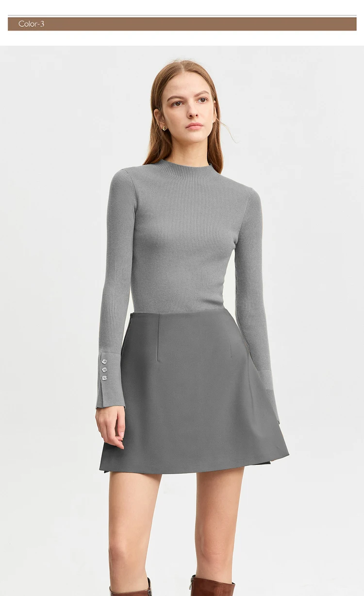 AMII Minimalist Casual Shorts Skirts Women High Waist 2026 Autumn New Fashion Commuter Straight A-Line Skirt 12343035
