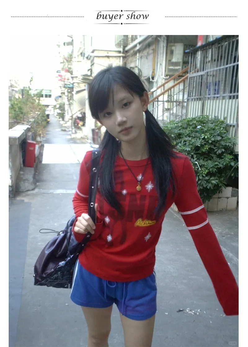 Karrram Japanese Y2k Letter Print T-shirt Trashy 2000s Style Flare Sleeve Tops Vintage Harajuku Red Tee Shirt American Retro 90s