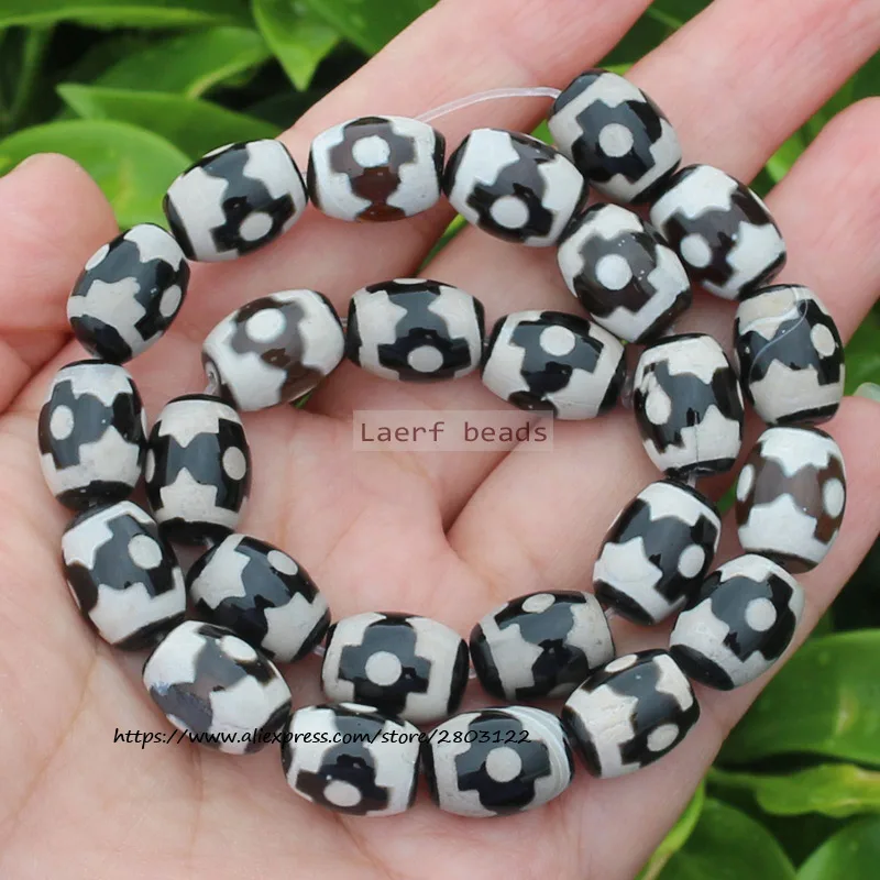 Natural Agate ,10x14mm Green Ancient Tibet Dzi beads 8pcs , For DIY Jewelry making !