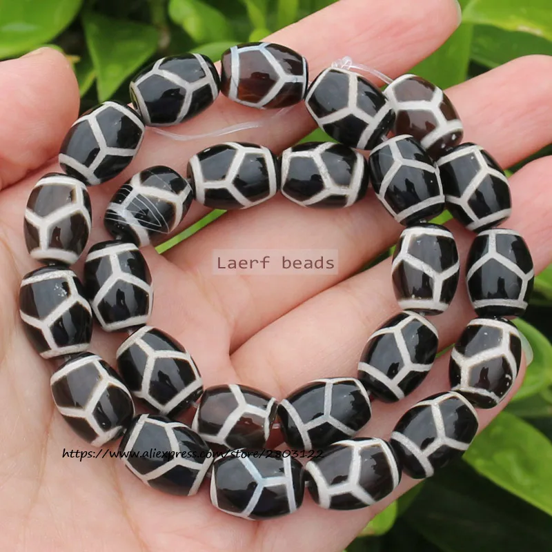 Natural Agate ,10x14mm Green Ancient Tibet Dzi beads 8pcs , For DIY Jewelry making !