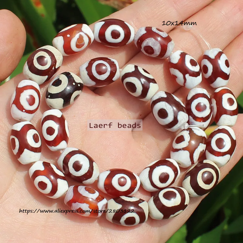 Natural Agate ,10x14mm Green Ancient Tibet Dzi beads 8pcs , For DIY Jewelry making !