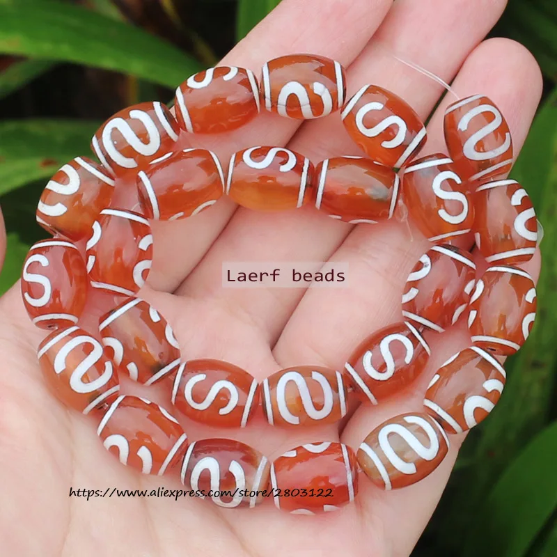 Natural Agate ,10x14mm Green Ancient Tibet Dzi beads 8pcs , For DIY Jewelry making !