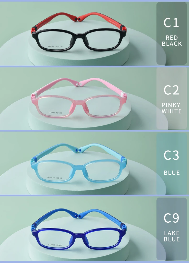 SECG Children Myopia Glasses Frame Boys And Girls Farsightedness Amblyopia Strabismus Primary School Children Silicone Glasses