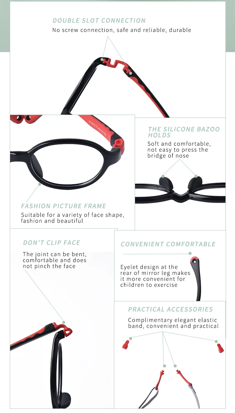 SECG Children Myopia Glasses Frame Boys And Girls Farsightedness Amblyopia Strabismus Primary School Children Silicone Glasses