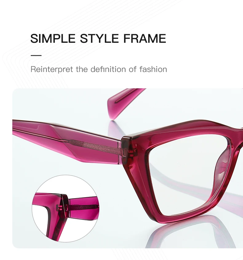 VICKY Fashion Personalized Glasses Anti-blue Light Cat Eye Reading Glasses Can Be Customized Prescription Ladies Eyeglasses 2167