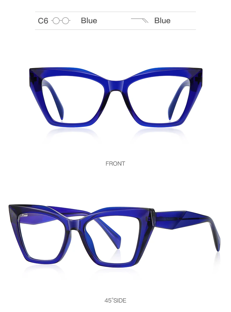 VICKY Fashion Personalized Glasses Anti-blue Light Cat Eye Reading Glasses Can Be Customized Prescription Ladies Eyeglasses 2167