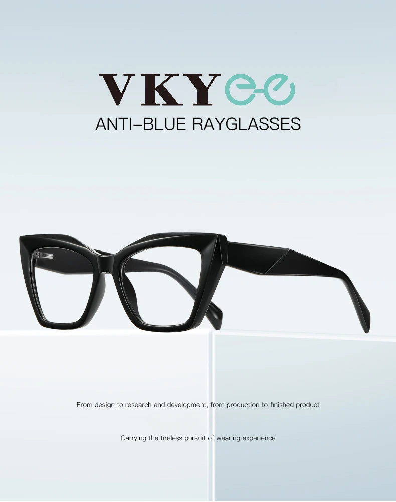VICKY Fashion Personalized Glasses Anti-blue Light Cat Eye Reading Glasses Can Be Customized Prescription Ladies Eyeglasses 2167