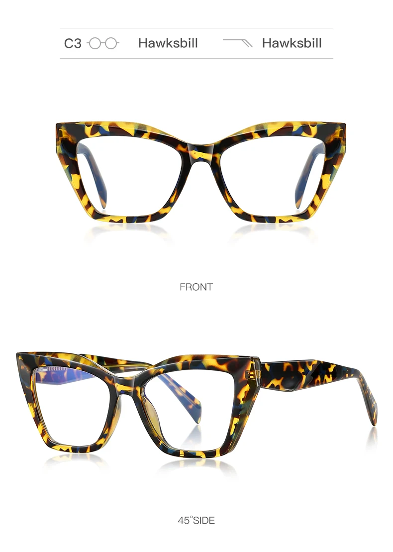VICKY Fashion Personalized Glasses Anti-blue Light Cat Eye Reading Glasses Can Be Customized Prescription Ladies Eyeglasses 2167