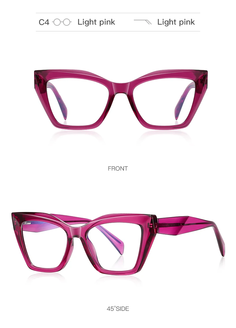 VICKY Fashion Personalized Glasses Anti-blue Light Cat Eye Reading Glasses Can Be Customized Prescription Ladies Eyeglasses 2167