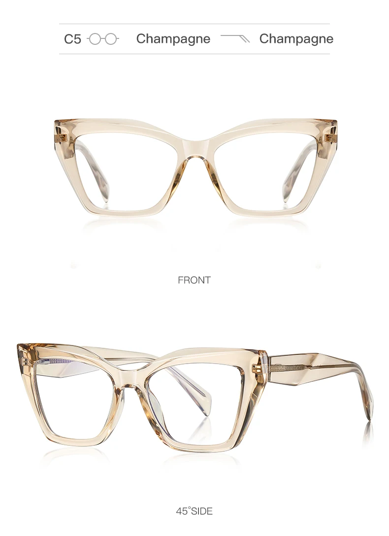 VICKY Fashion Personalized Glasses Anti-blue Light Cat Eye Reading Glasses Can Be Customized Prescription Ladies Eyeglasses 2167