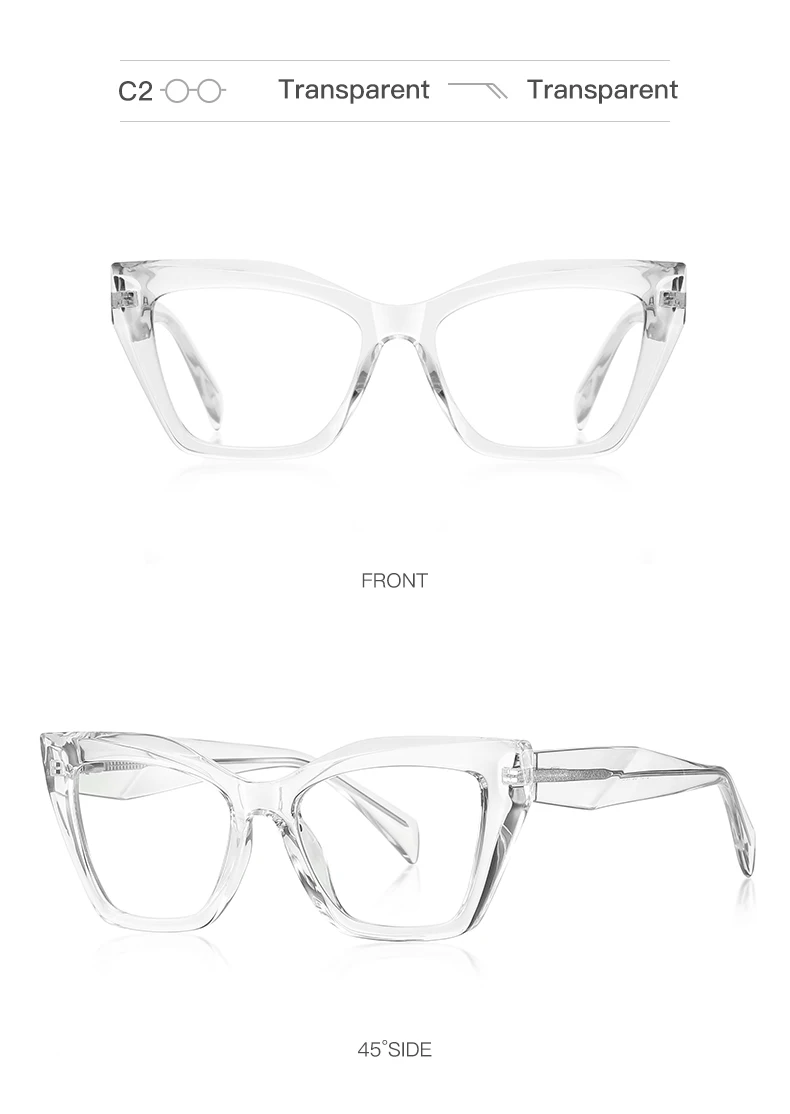 VICKY Fashion Personalized Glasses Anti-blue Light Cat Eye Reading Glasses Can Be Customized Prescription Ladies Eyeglasses 2167