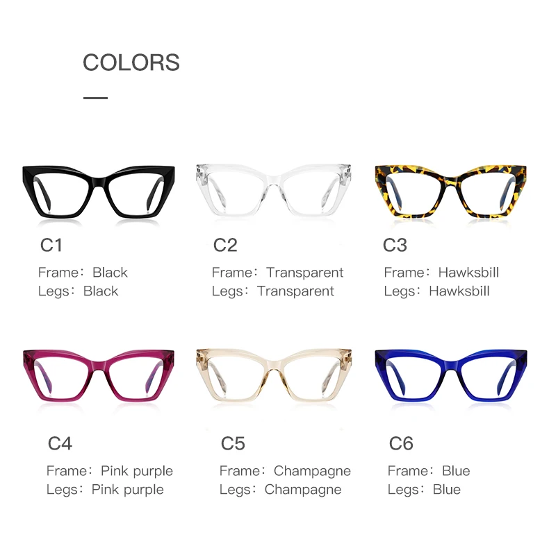 VICKY Fashion Personalized Glasses Anti-blue Light Cat Eye Reading Glasses Can Be Customized Prescription Ladies Eyeglasses 2167