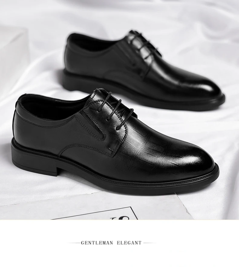 3/6/8 CM Elevator Shoes Men Dress Shoes Black Soft Leather Men Heighten Formal Shoes Casual Business Men Oxfords Suit Shoes