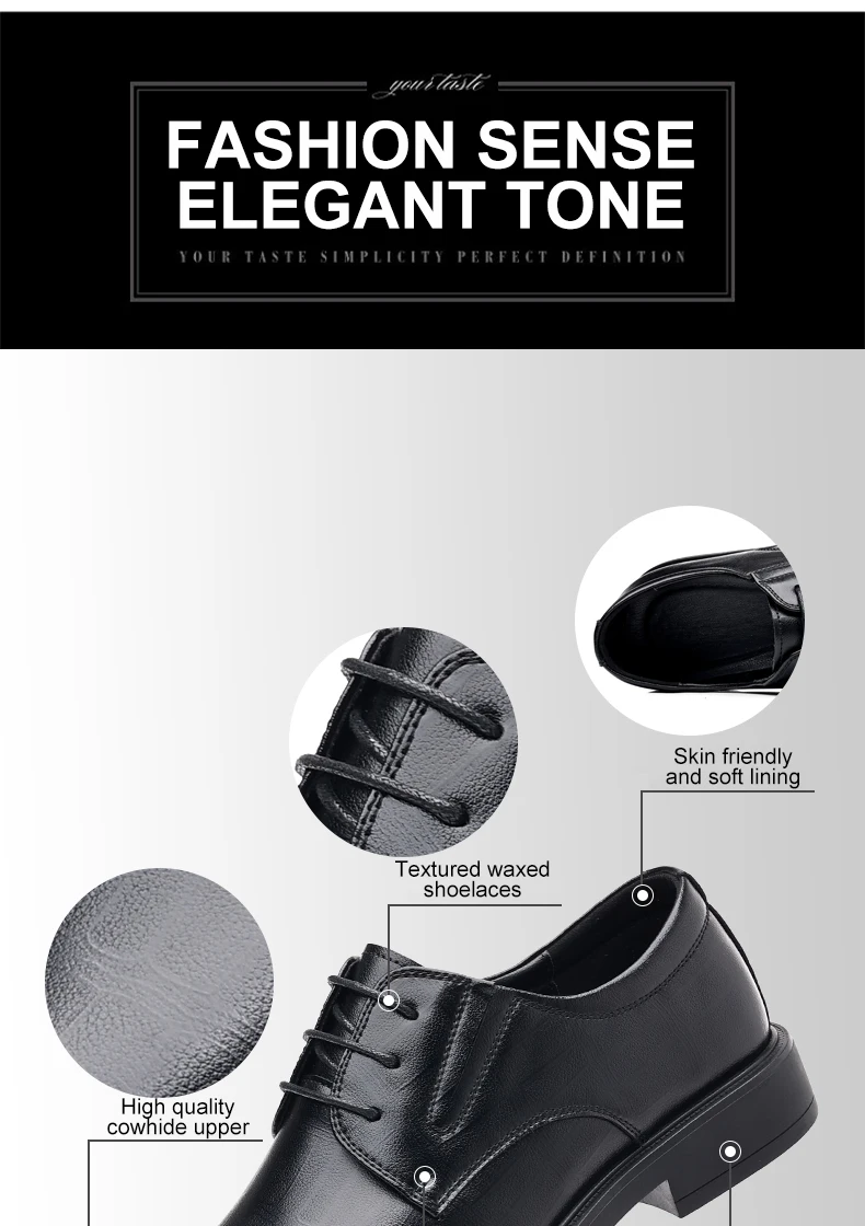 3/6/8 CM Elevator Shoes Men Dress Shoes Black Soft Leather Men Heighten Formal Shoes Casual Business Men Oxfords Suit Shoes