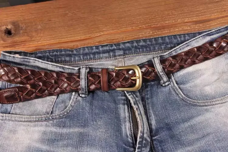 New Luxury Designer Handmade Genuine Leather Women's Belt Jeans Casual Dress Brass Buckle Ladies Trendy Belts Fashion Waistband
