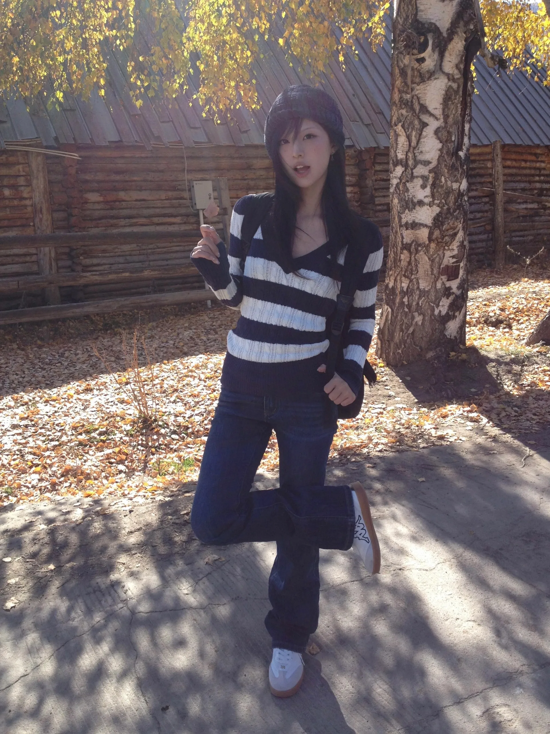 Karrram Japanese Y2k V-neck Striped Sweater Vintage Harajuku Knit Slim Pullovers Korean Style Winter Knitwear 2000s Aesthetics