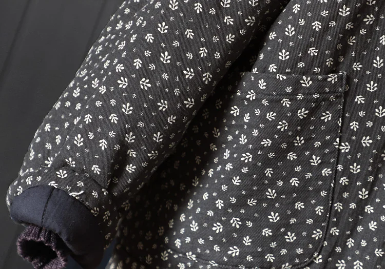 High Quality Cotton Quilted Coats Women New 2024 Autumn Winter Vintage Style Floral Print Female Thick Padded Jackets M078