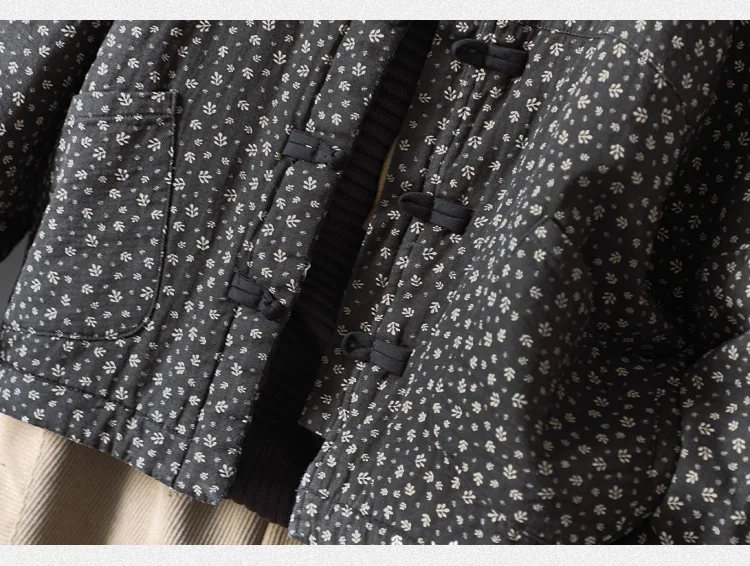 High Quality Cotton Quilted Coats Women New 2024 Autumn Winter Vintage Style Floral Print Female Thick Padded Jackets M078