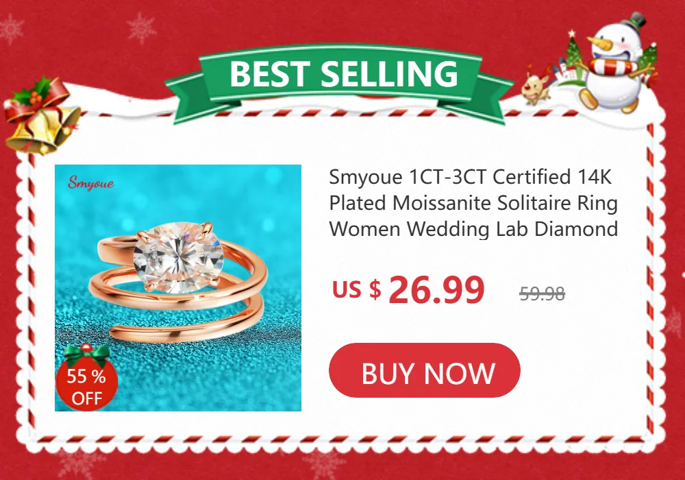 Smyoue 18k Plated 3.6CT All Moissanite Rings for Women 5 Stones Sparkling Diamond Wedding Band 100% S925 Sterling Silver Jewelry