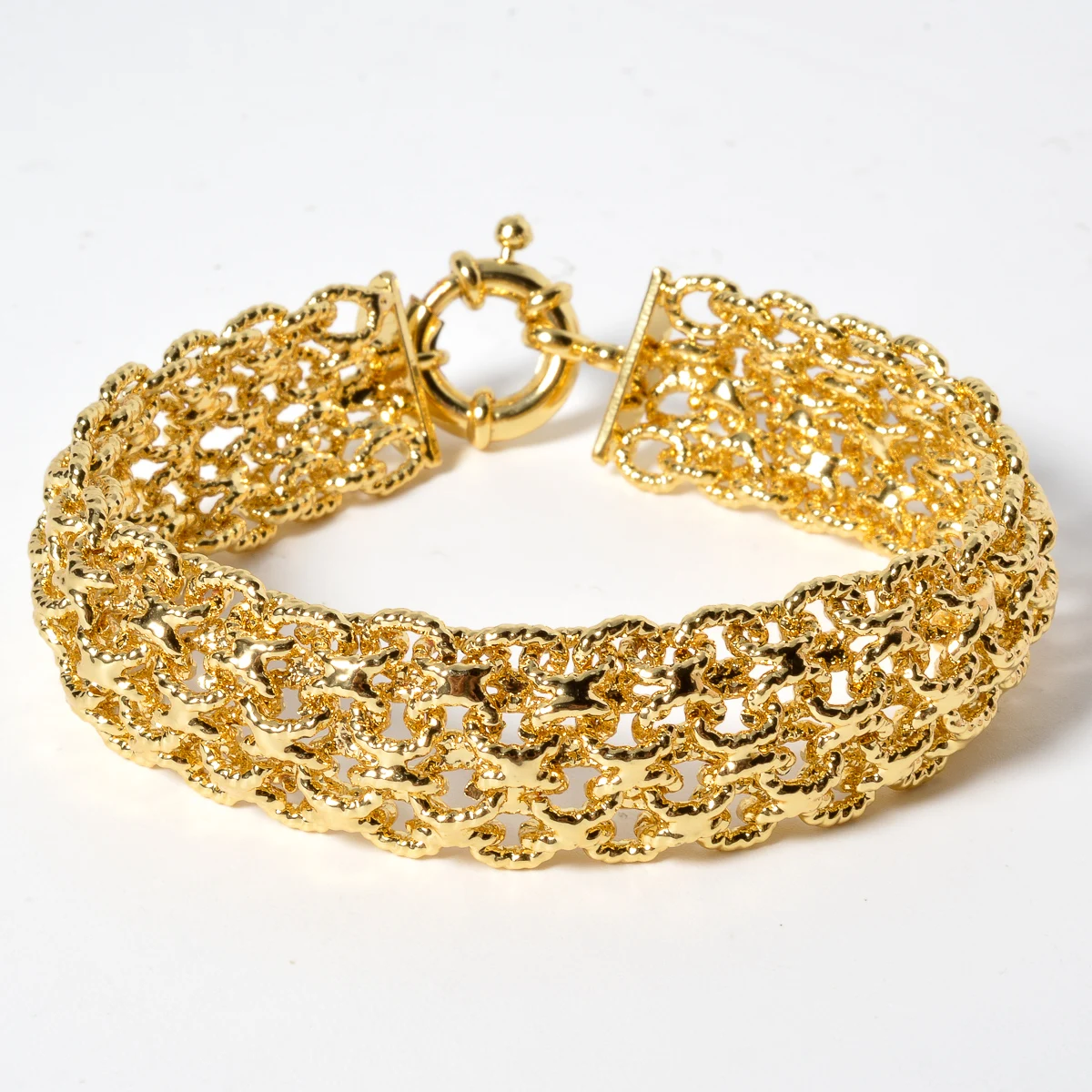 New 18MM Wide Copper Chain Bracelet Unisex 18K Gold Plated Wristband Miami Sidewalk Bracelet Punk Hip Hop Jewelry Party Gift