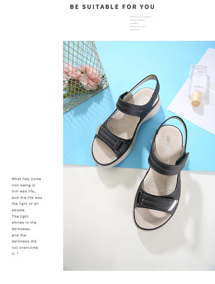 Summer 2024 Elegant Women Genuine Leather Sandals Women's Sport Style Lightweight Plus Size Slippers Women Sandals 34-42