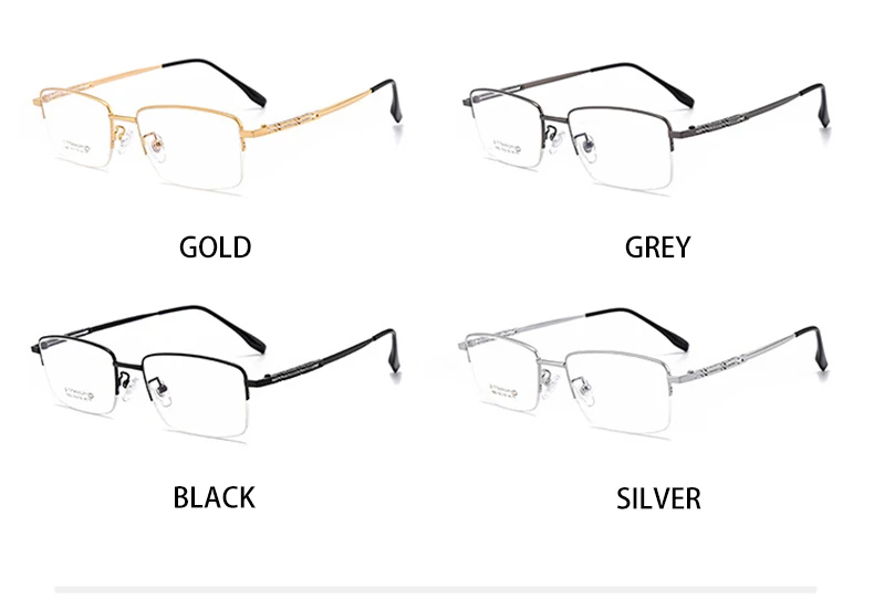 VKYEE Pure Titanium Business Men's Half-rim Glasses Fashion Simple Design Anti-blue Light Glasses Can Be Customized Prescription