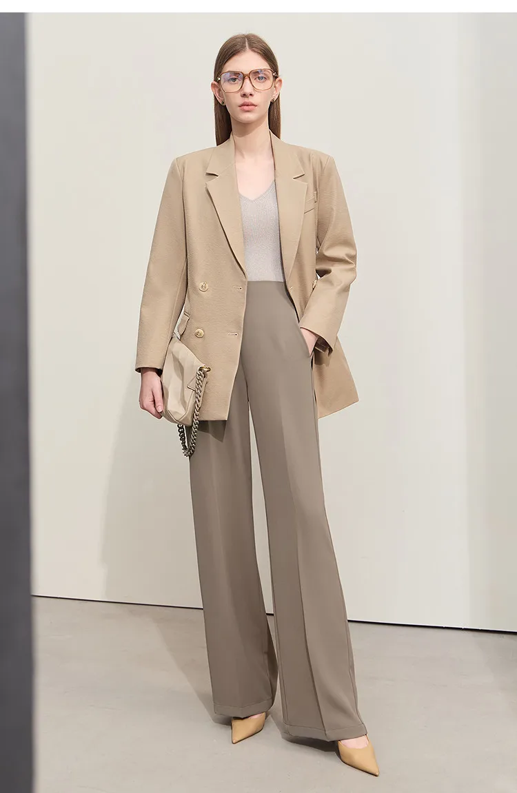 Amii Minimalism 2026 Summer New Wide-legged Pants Women Straight Basics Casual Pants Female Solid Full-length Trousers 12412006