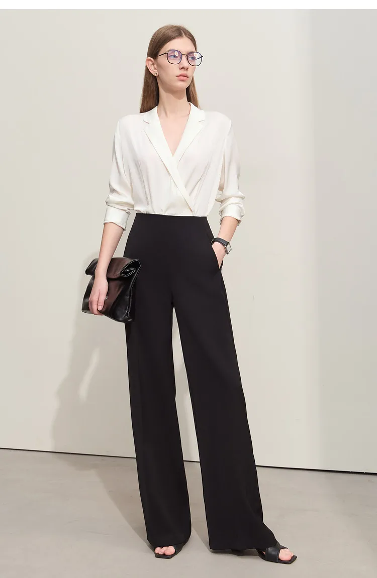 Amii Minimalism 2026 Summer New Wide-legged Pants Women Straight Basics Casual Pants Female Solid Full-length Trousers 12412006
