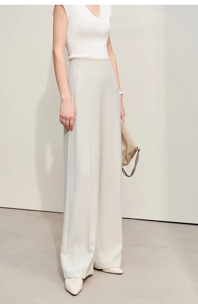 Amii Minimalism 2026 Summer New Wide-legged Pants Women Straight Basics Casual Pants Female Solid Full-length Trousers 12412006