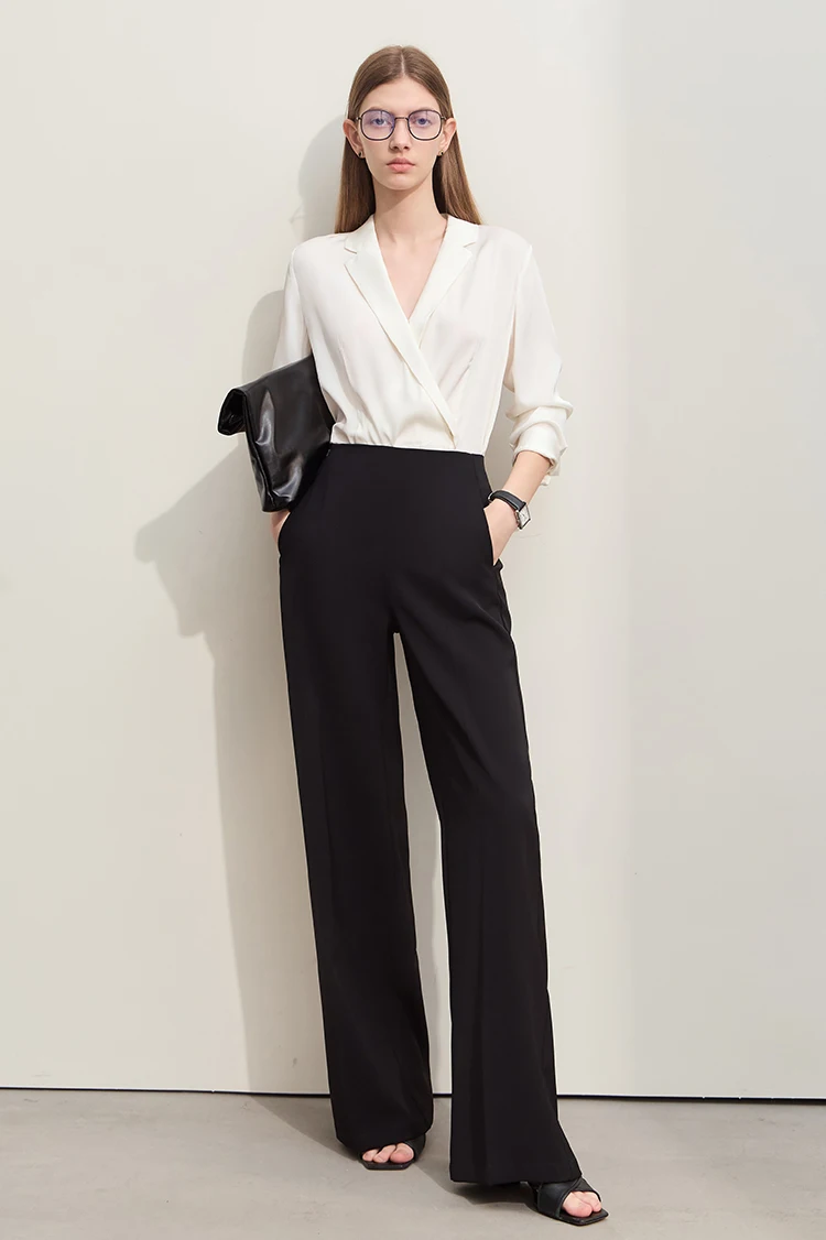 Amii Minimalism 2026 Summer New Wide-legged Pants Women Straight Basics Casual Pants Female Solid Full-length Trousers 12412006