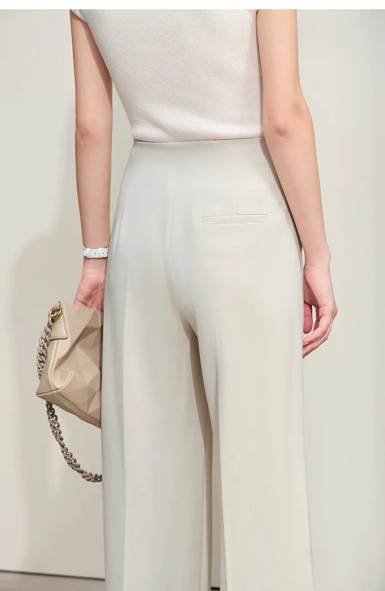 Amii Minimalism 2026 Summer New Wide-legged Pants Women Straight Basics Casual Pants Female Solid Full-length Trousers 12412006