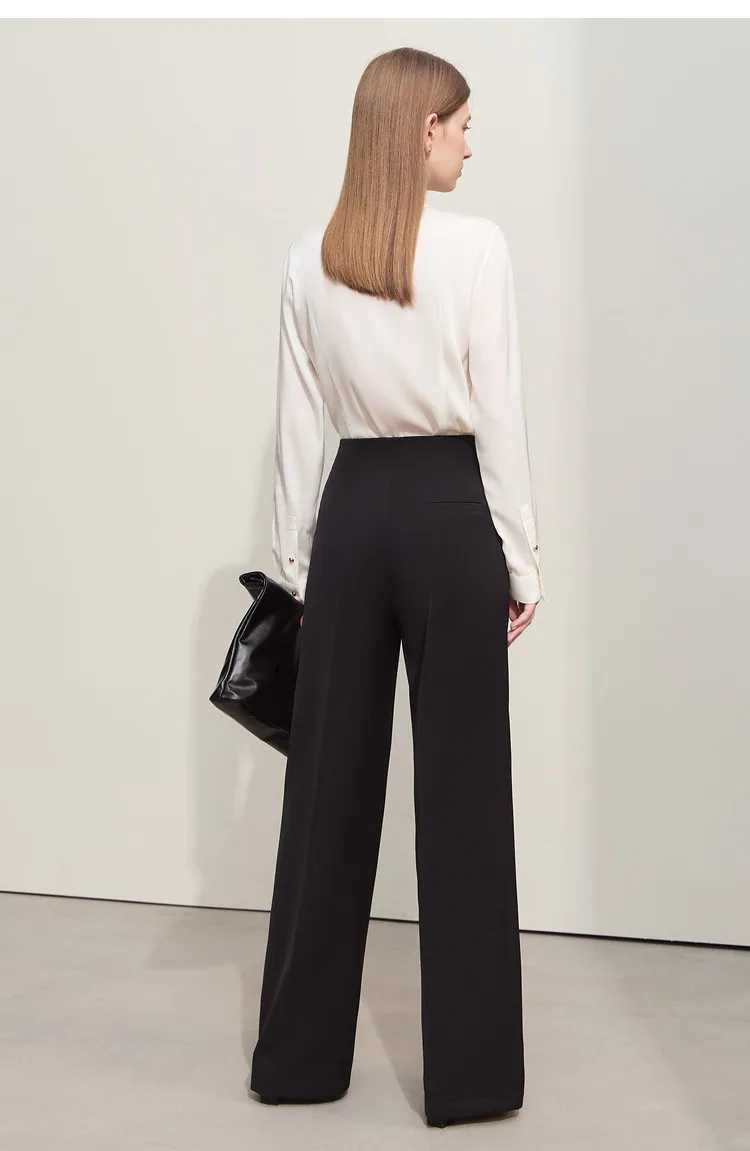 Amii Minimalism 2026 Summer New Wide-legged Pants Women Straight Basics Casual Pants Female Solid Full-length Trousers 12412006