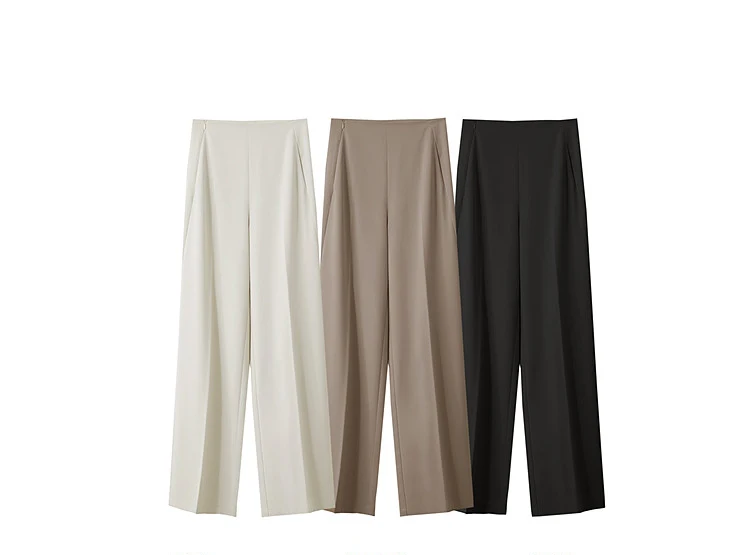 Amii Minimalism 2026 Summer New Wide-legged Pants Women Straight Basics Casual Pants Female Solid Full-length Trousers 12412006