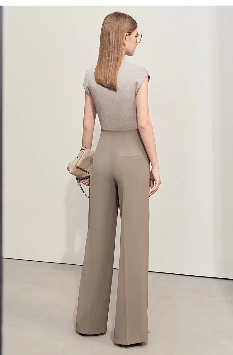 Amii Minimalism 2026 Summer New Wide-legged Pants Women Straight Basics Casual Pants Female Solid Full-length Trousers 12412006