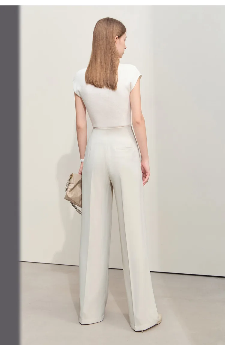 Amii Minimalism 2026 Summer New Wide-legged Pants Women Straight Basics Casual Pants Female Solid Full-length Trousers 12412006