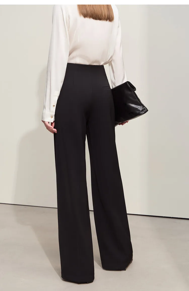 Amii Minimalism 2026 Summer New Wide-legged Pants Women Straight Basics Casual Pants Female Solid Full-length Trousers 12412006