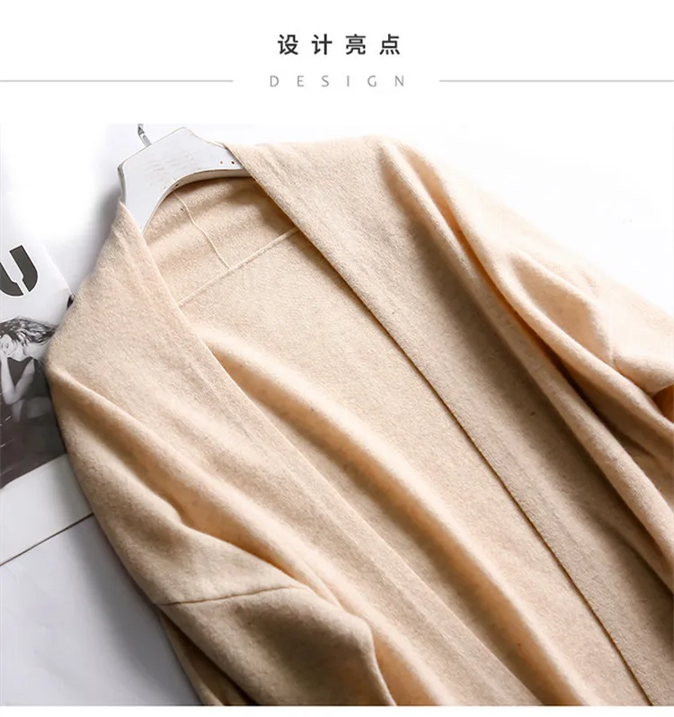 Hot Sale Autumn Winter New 100% Wool Cardigan Sweater Women's V-Neck Solid Fashion Long Female Loose Soft Knit Large Size Coat