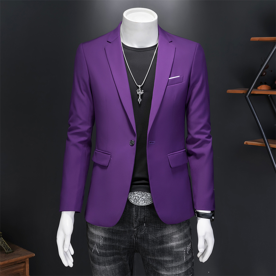 Plus Size 6XL-M Fashion Mens Solid Color Suit Jacket High Quality Business Slim Fit Casual Blazers Formal Social Wedding Tuxedo