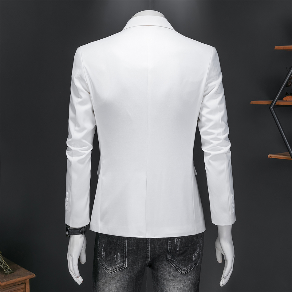 Plus Size 6XL-M Fashion Mens Solid Color Suit Jacket High Quality Business Slim Fit Casual Blazers Formal Social Wedding Tuxedo
