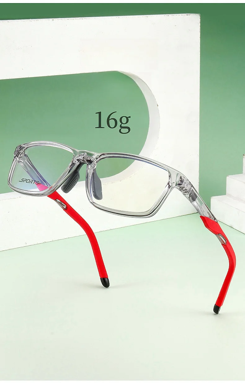 2024 New Sports Glasses Frame Ultra-light TR90 Men's Basketball Glasses Frame Square Optical Prescription Glasses for Men Y1226D
