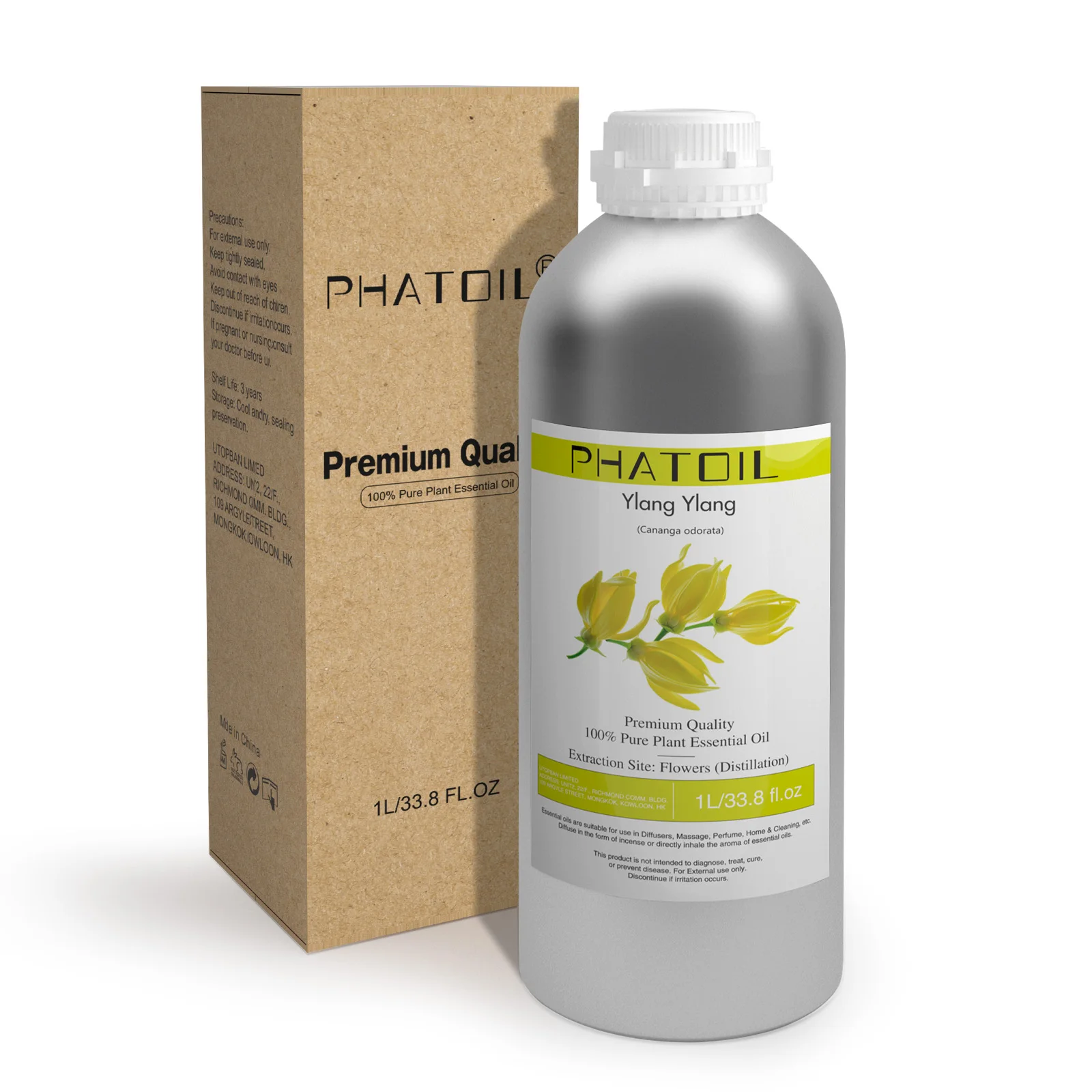 PHATOIL 1000ml Natural Aromatherapy Essential Oil Lavender Jasmine Eucalyptus Vanilla Lemon Bergamot Rose Aroma Essential Oils