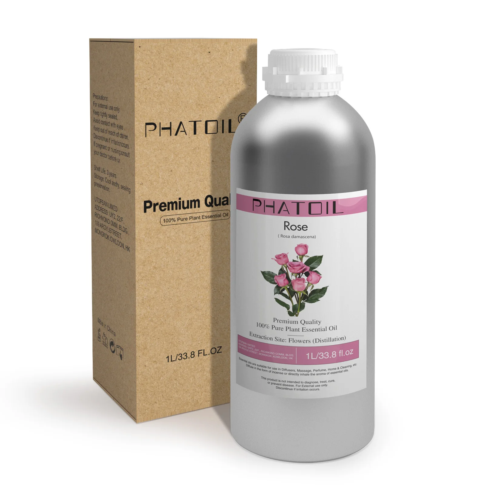 PHATOIL 1000ml Natural Aromatherapy Essential Oil Lavender Jasmine Eucalyptus Vanilla Lemon Bergamot Rose Aroma Essential Oils