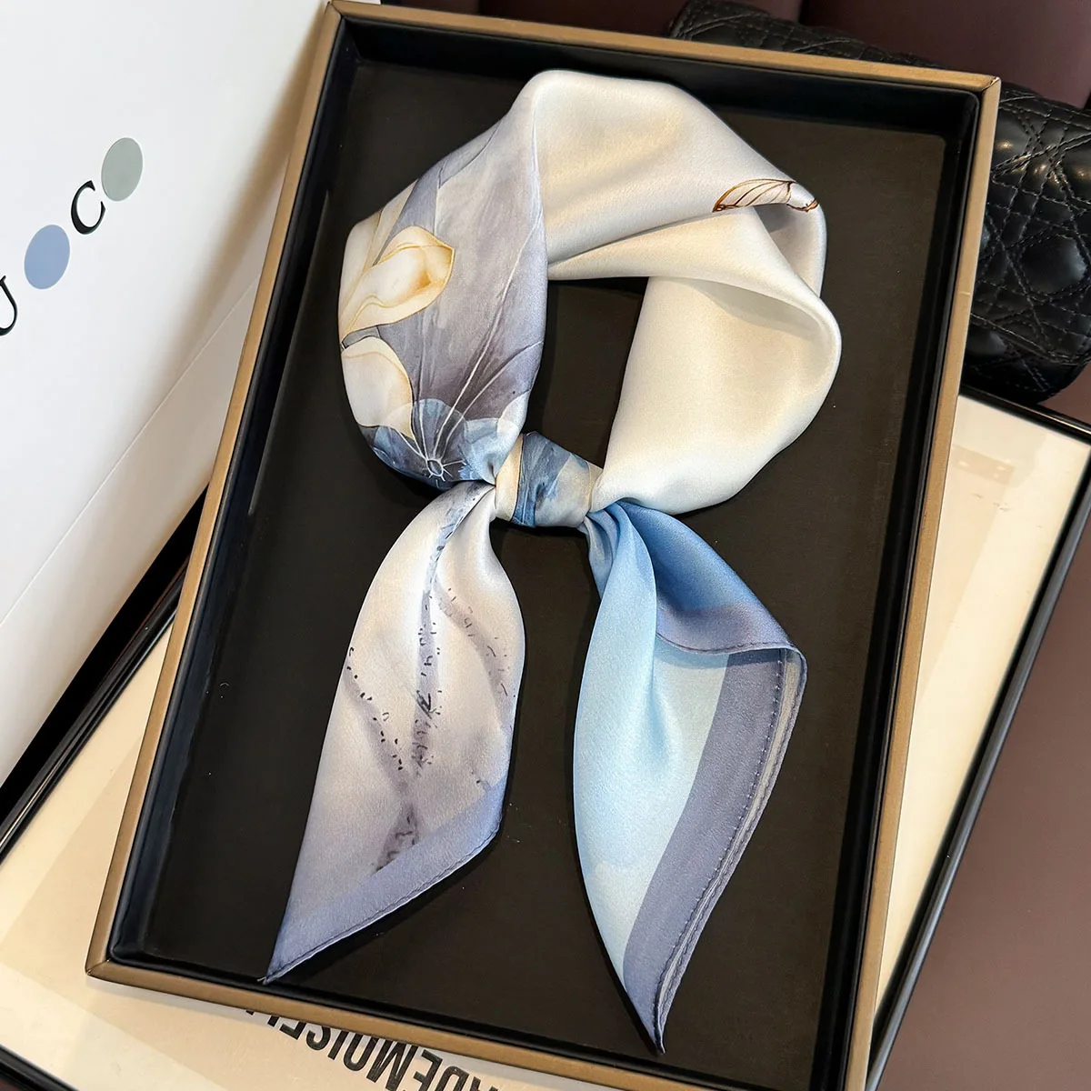 100% Natural Silk Scarf Women Foulard Female Shawl Wrap Elegant High Quality Square Neckerchief for Lady Hijab Bandana Scarves