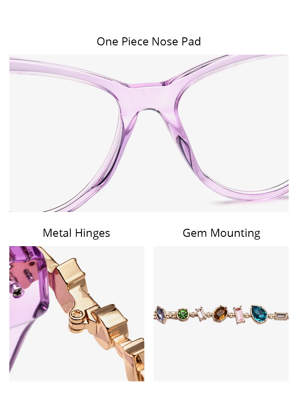 FONEX HEPIDEM Acetate Metal Diamonds Eyeglasses Frame Women 2026New Cat Eye Brand Design Glasses Fashion Eyewear Spectacles 9400