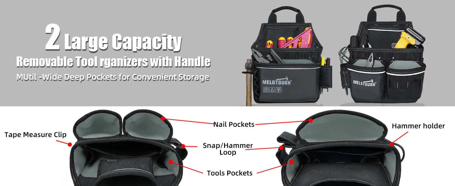 Carpenters Tool Belt with Suspenders Professional Tool Belt Combo Organizer With Tool Pouch Suspenders with 32 Pockets and Loops